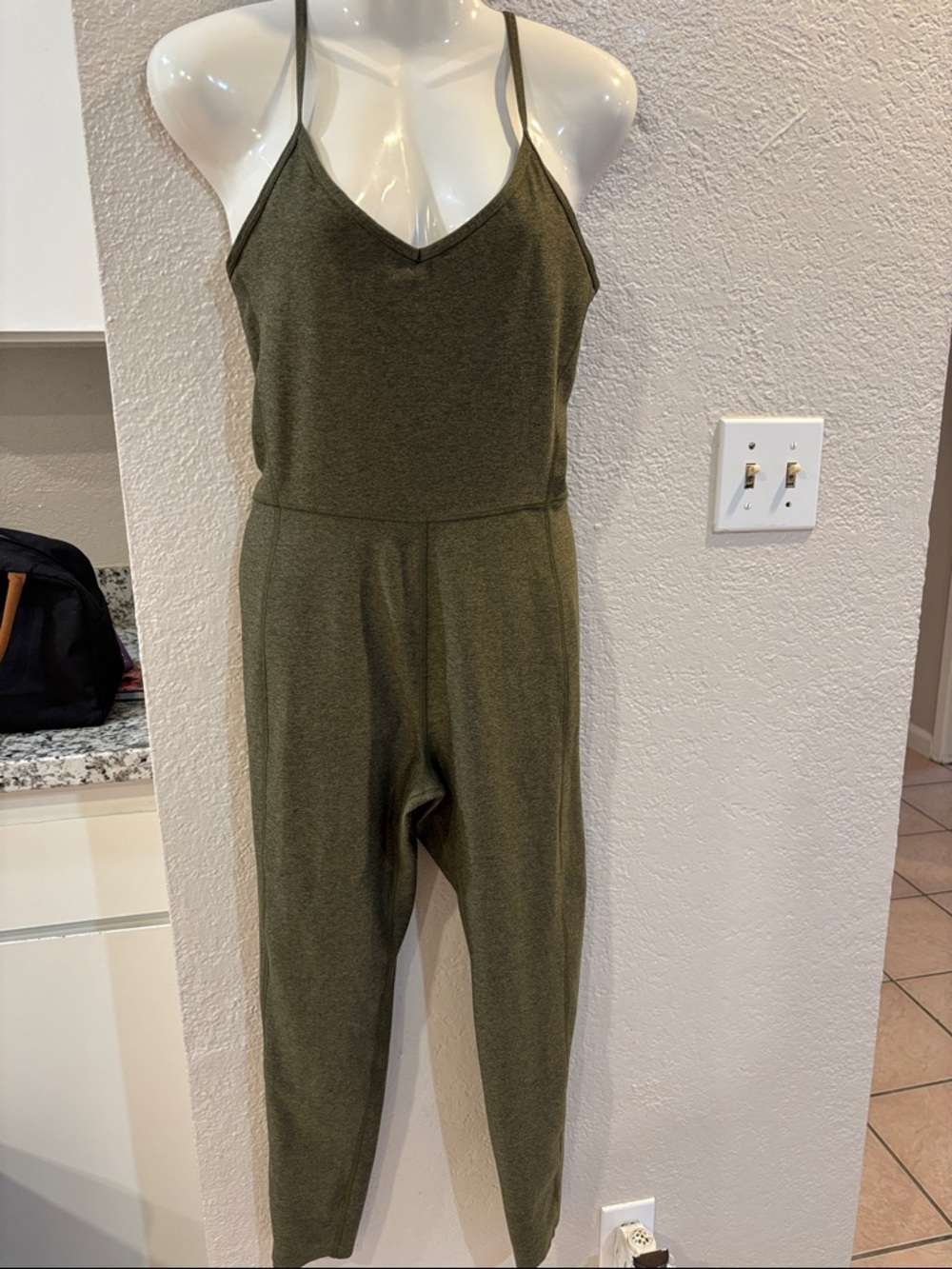 Old Navy Olive Green Spaghetti Strap Jumpsuit